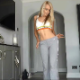 A pretty. blonde woman pisses while wearing yoga pants. She stimulates herself and pees some more on the floor after pulling down the soaked pants. Peeing only. Presented in 720P HD. 153MB, MP4 file. About 12 minutes.